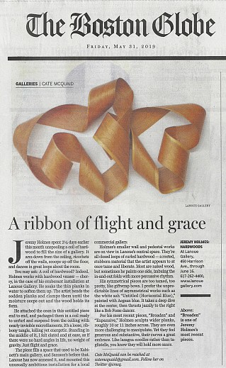 News: Jeremy Holmes "A Ribbon of Flight and Grace", May 30, 2019 - Cate Mcquaid for The Boston Globe
