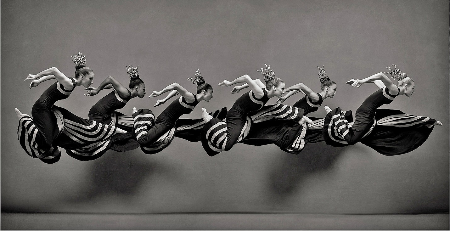 Ken Browar & Deborah Ory, Night Journey (Martha Graham Dance Company)
Dye sublimation print on aluminum, 46 x 90" or 28 3/4 x 56"
Laurel Dalley Smith, Leslie Williams, So Young An, Anne O'Donnell, Anne Souder and Charlotte Landreau.
Costumes by Martha Graham for Night Journey