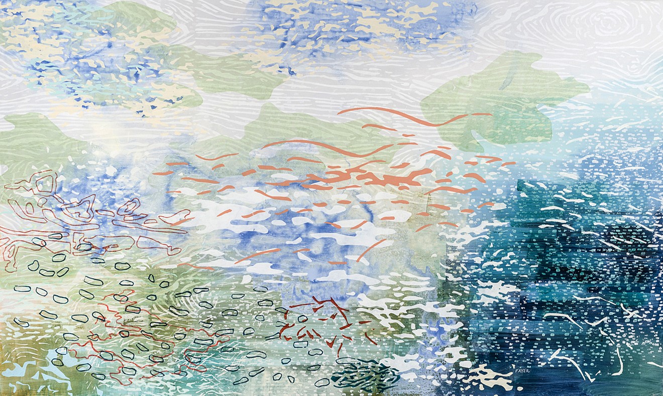 Laura Fayer, Float Tide (Sold)
Acrylic & Japanese paper on canvas, 36 x 60 in.