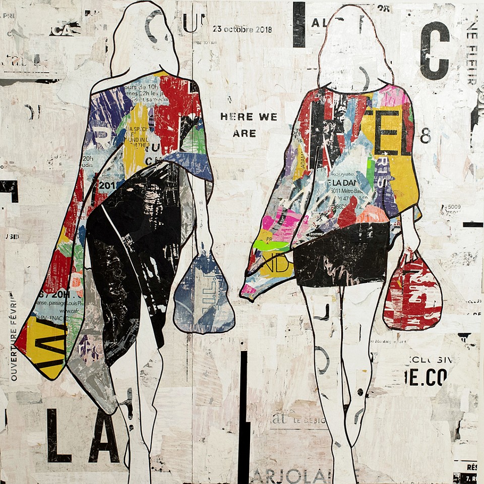 Jane Maxwell, Here We Go (Sold)
Collage, wax and resin on panel, 60 x 60 in.