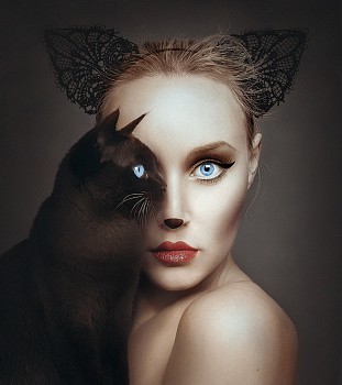 Flora Borsi - Animeyed, Kitty 27 1/2 x 24 1/2 in.