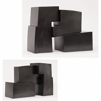 Pascal Pierme Sculpture - Petite en Trois Temps (Black Patina) 12 1/2 x 18 x 6 1/2 in.