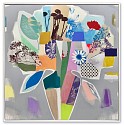 Emily Filler, Bouquet (color block & polka dots)
Collage, acrylic & silkscreen on canvas