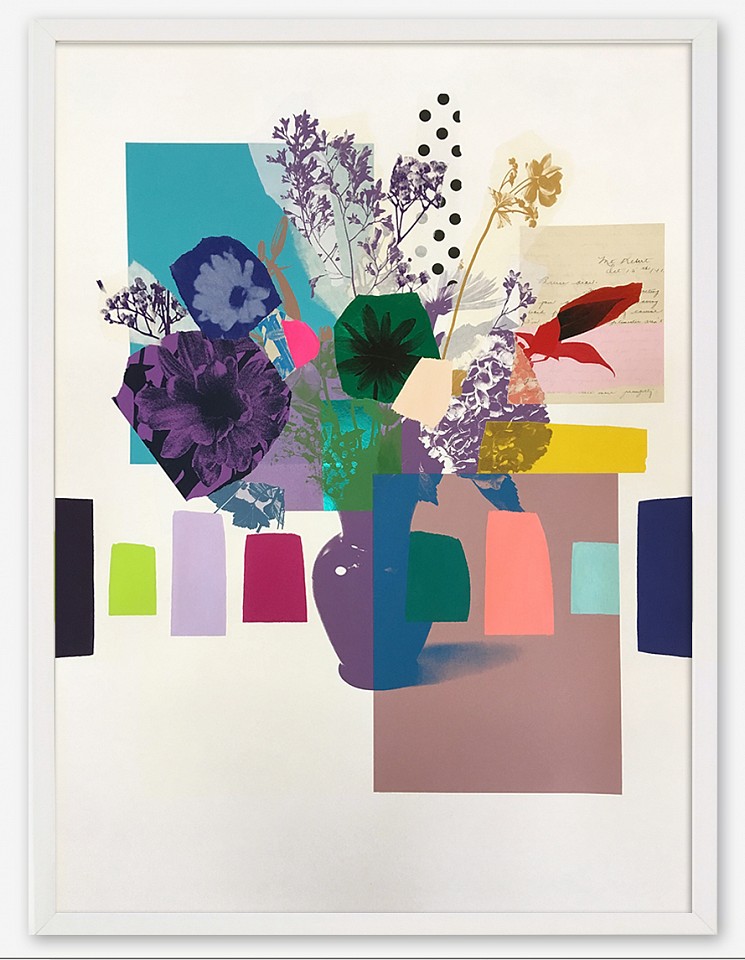 Emily Filler, Paper Bouquet (purple flowers) - Sold
Silkscreen, collage & gouache on paper, 31 x 23 in.