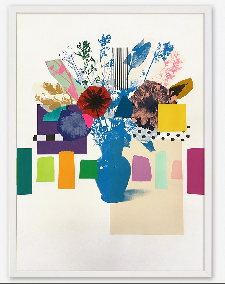 Emily Filler, Paper Bouquet (red & coral flowers) - Sold
Silkscreen, collage & gouache on paper, 31 x 23 in.
