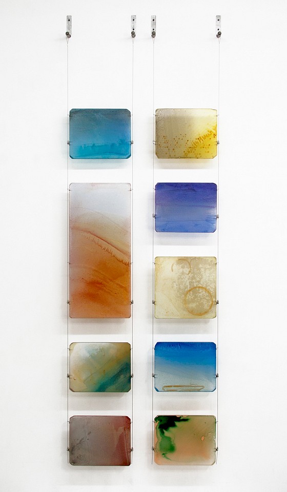 Carrie McGee, Dusk Sky
Oxidized metal, pigment & metal leaf on acrylic panel, 96 x 32 x 4 in.