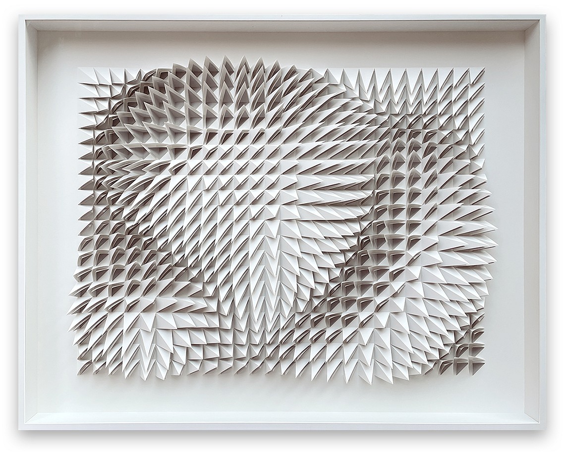 Anna Kruhelska, Untitled 224
Hand-folded archival paper, 40 x 50", (art may be oriented horizontally or vertically)
Framed with non-reflective glass