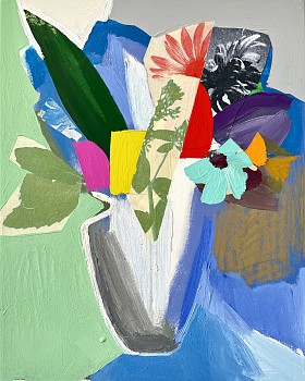 Emily Filler - Small Bouquet (turquoise flower) 20 x 16 in.