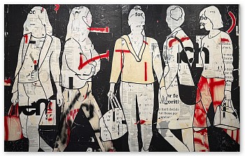 Jane Maxwell - Graffiti Girls (diptych) 60 x 96 in.
