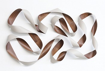 Jeremy Holmes -&nbsp;Untitled (walnut with gray) 48 x 87 x 9 in.